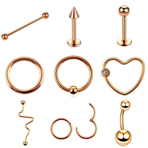 Rosegold piercing hufeisen - piercing, bcr