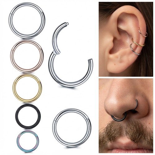 Septum piercing clicker ring - septum,