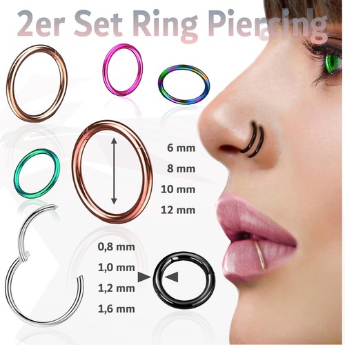 Ring piercing septum nase - 2x,